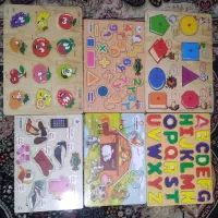 تعداد زیادی پازل چوبی سالم