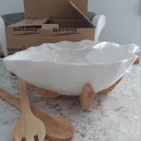 سوفله سوپ و سالاد خوری سرامیک زیره چوبی