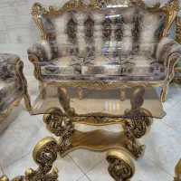 مبل سلطنتی ۷نفره ورق طلا سفارشی با میز عسلی درحدنو