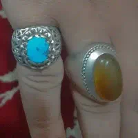 انگشتر نقره فیروزه عقیق زرد