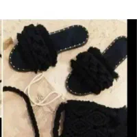 صندل های مکرومه مشکی و شتری و سفید باارسال