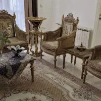 مبل ۷ نفره استیل مدل کاجی با ناهارخوری ۸ نفره