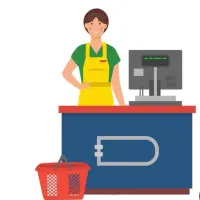 فروشنده و صندوقدار هایپرمارکت