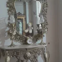 اینه شمعدان و ساعت دیواری  برنز
