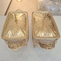 دو عدد وارمر آنتیک با طراحی منقش