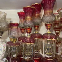 لاله شمعدان کریستالی لب شرابی تراش