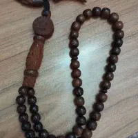 تسبیح چوبی نقره کوب دست ساز