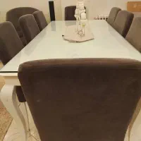میز نهارخوری ۸نفره طوسی