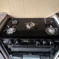 گاز صفحه شیشه ای 5شعله مشکی