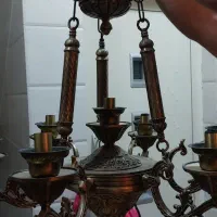 لوستر برنز با لاله های کریستال درحد نو