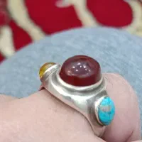 انگشتر سه نگین دست ساز
