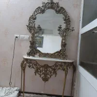 اینه شمعدان باکنسول تمام برنجی