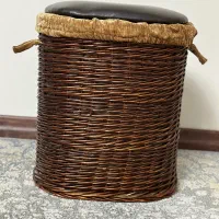 سبد رخت چرک چوبی و حصیری،نشیمن دار