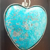 گردنبند سنگ فیروزه با رکاب نقره ۴۸ گرم