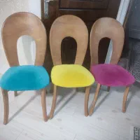 سه عدد صندلی چوب راش.