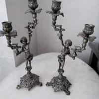 ۲ عدد شمعدان برنجی