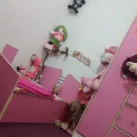 سرویس کامل خواب نونهال سفید صورتی