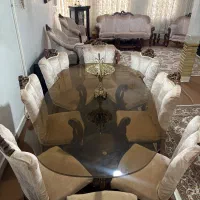 میز غذاخوری ۸نفره چوب گردو خراطی شده