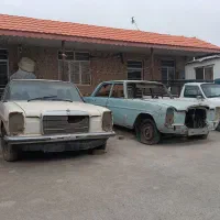 دو عدد بنز 230 و 220 معماری  پلاک قدیم و پلاک ملی
