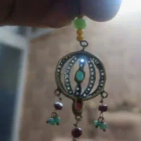 انگشتر نقره وپلاک با سنگهای طبیعی زمرد یاقوت الماس