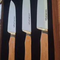 چاقوی اصل زنجان سه سایز کاربردی با جعبه چوبی