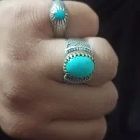 دو تا انگشتر نقره فیروزه اصل نیشابوری کهنه