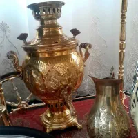سماور طلایی سالم ذغالی
