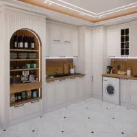 طراحی سه بعدی و اجرای کابینت و کمد دیواری