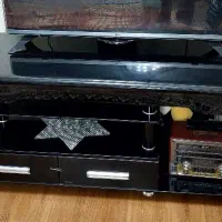 میز تلویزیون شیشه ای مشکی