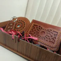 ست چرمی دست‌دوز با چرم طبیعی گاوی