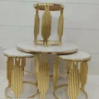 میز عسلی جلومبلی فلزی طلایی نقره ای با ضمانت رنگ