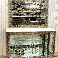 بوفه کنسول تخت گرد برنزی