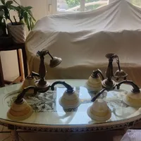 دوعددلوستر سه شاخه بدنه برنجی|لوستر و چراغ آویز|تهران, فرمانیه|دیوار