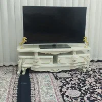 میز LCD سفید صدفی طرح سنگ