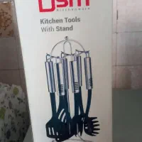 سرویس کفکیر ملاقه تفلون با دسته استیل