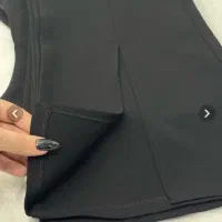 شلوار مجلسی مشکی دمپا چاکدار شیک
