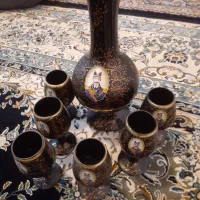 پارچ و لیوان لعابدار کوزه ناصرالدین شاهی