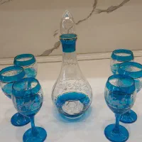 ست ۸ پارچه تنگ و گیلاس آبی