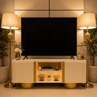 میز تلویزیون مدرن و لوکس با رویه سنگ طبیعی