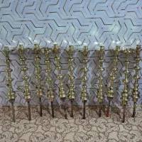 تعدادی قلیان برنجی سنگین تو پر با مهر حدادی