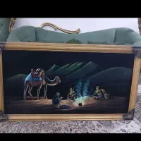تابلو فروشی مخمل قاب چوبی طلایی