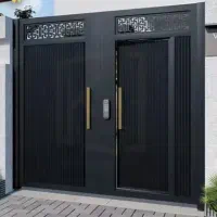 طرح تعویض درب پنجره آهنی کهنه با نو پارکینگ.حیاط