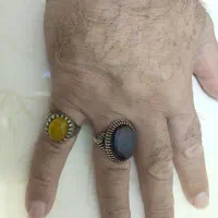 انگشتر شرف الشمس و عقیق یمنی