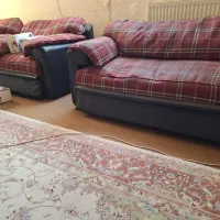 مبل ۷ نفره با میز عسلی شیشه ای ۴ عدد