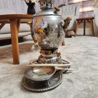 سماور گازی کاملا سالم با سینی و کاسه