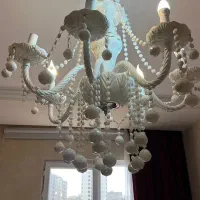 لوستر سفید ۷ شاخه و دیوار کوب ۲ شاخه