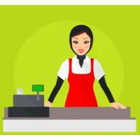 فروشنده خانم مسلط به کامپیوتر