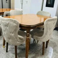 نهارخوری ۴نفره چوبی پارچه‌ای