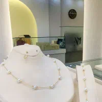 ست مرواریدی طلا