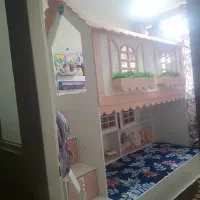 تخت دخترانه دو طبقه در حد نو